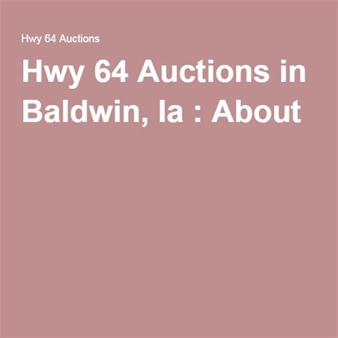 , contact info, opening hours. . 64 auction baldwin ia